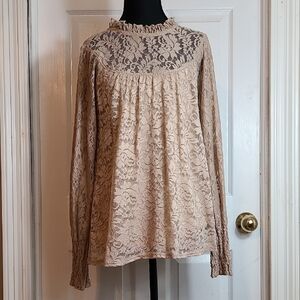 Cable & Gauge Lace Blouse